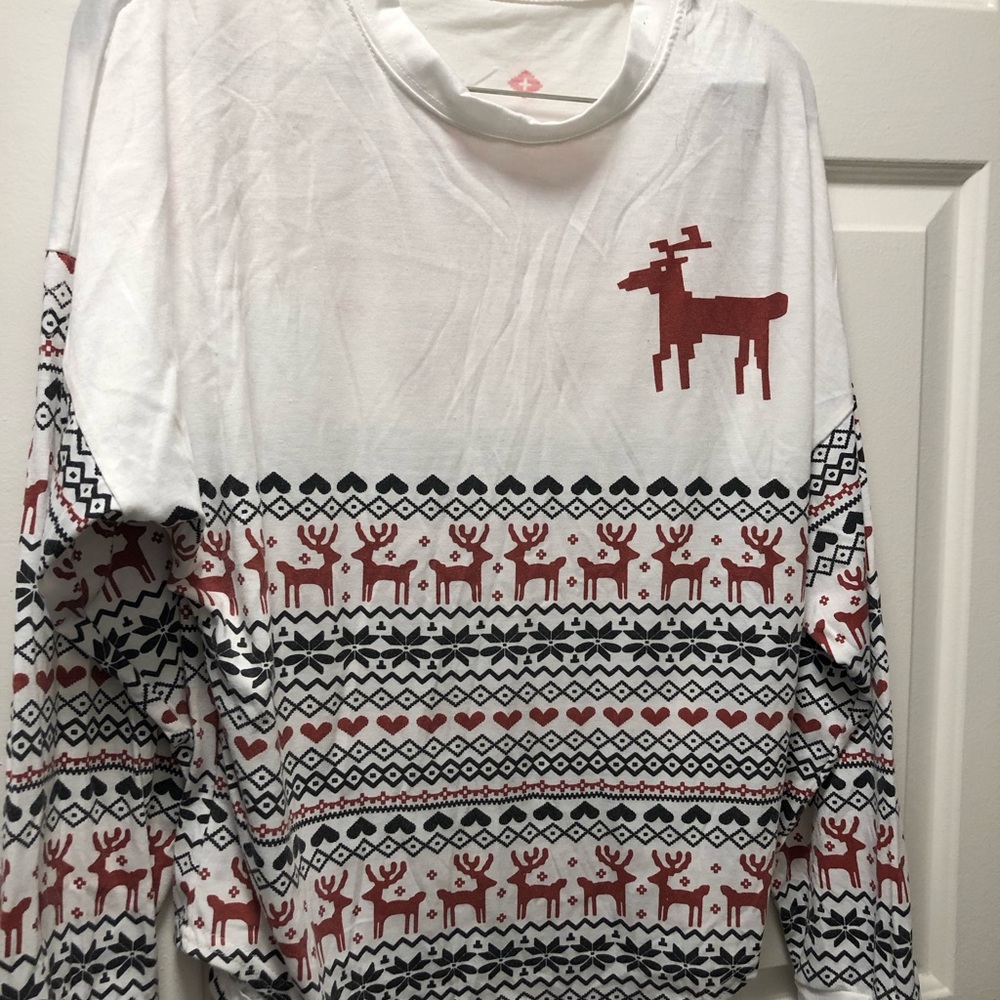 ealey fushi Women’s Merry Christmas Long Sleeves Shirt Size Small